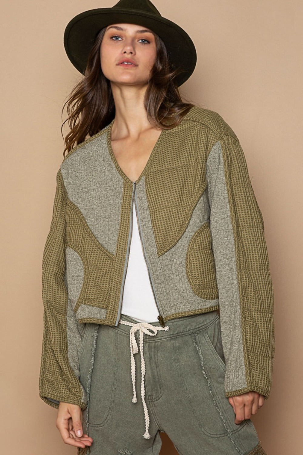 Olive Cropped Jacket