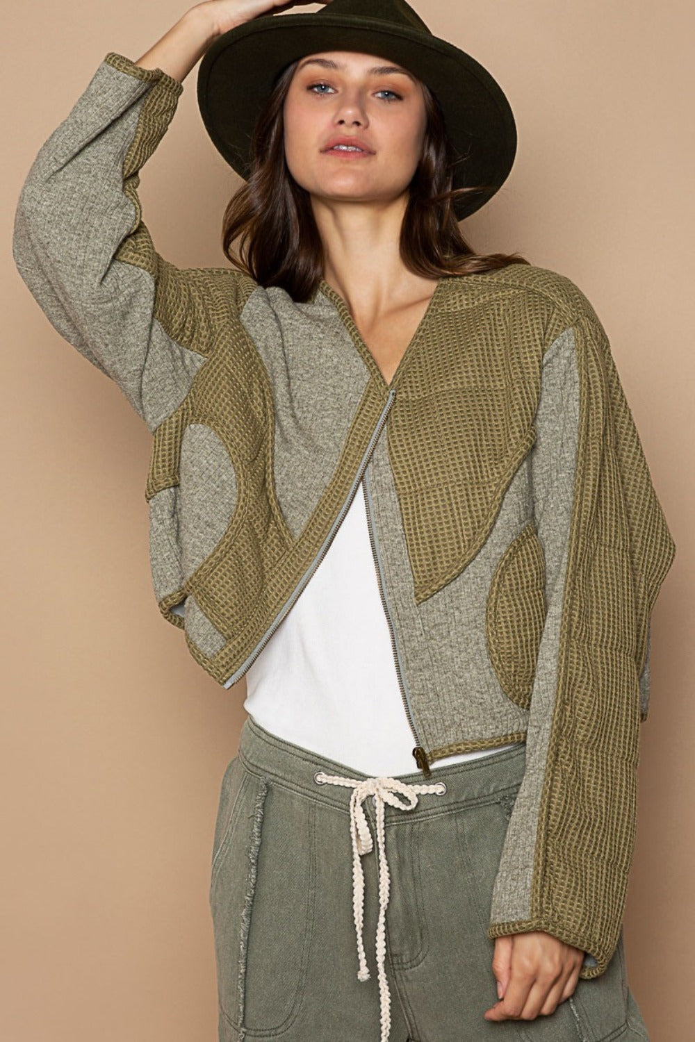 Olive Cropped Jacket