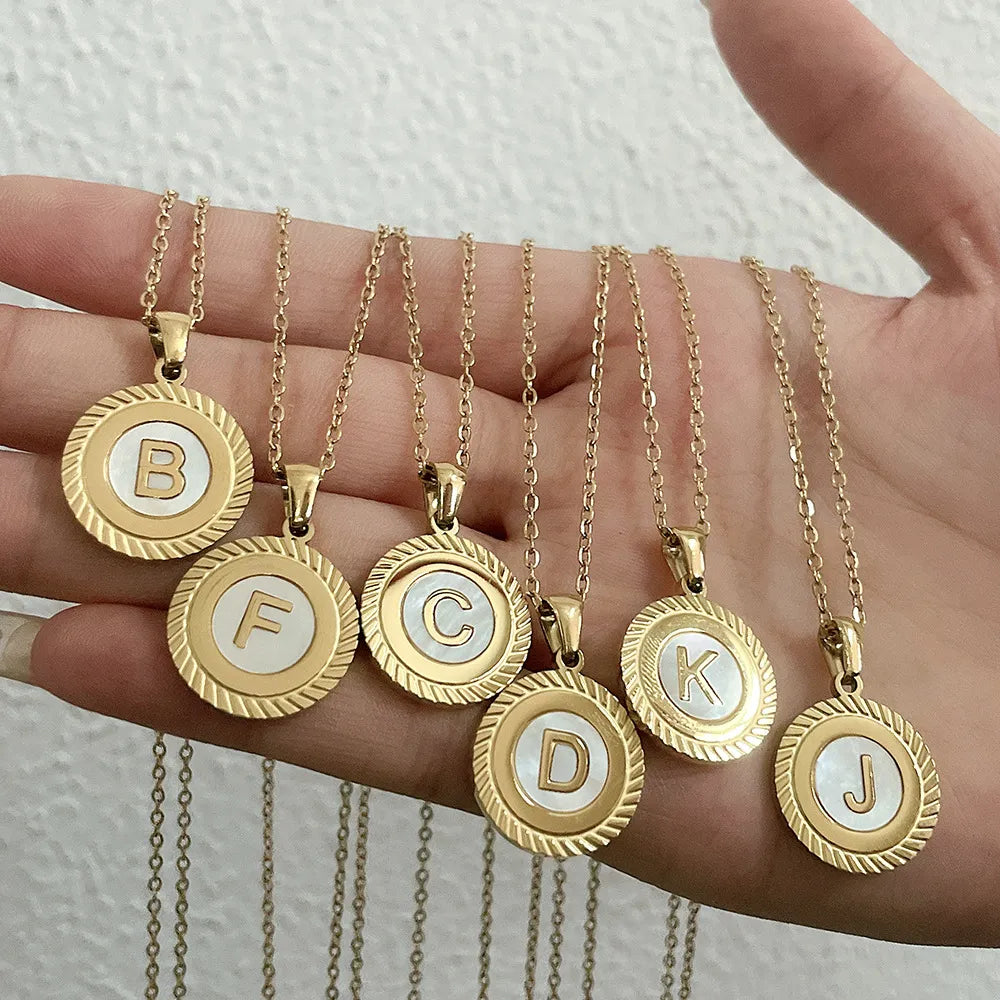 Round Mini Initial Necklace