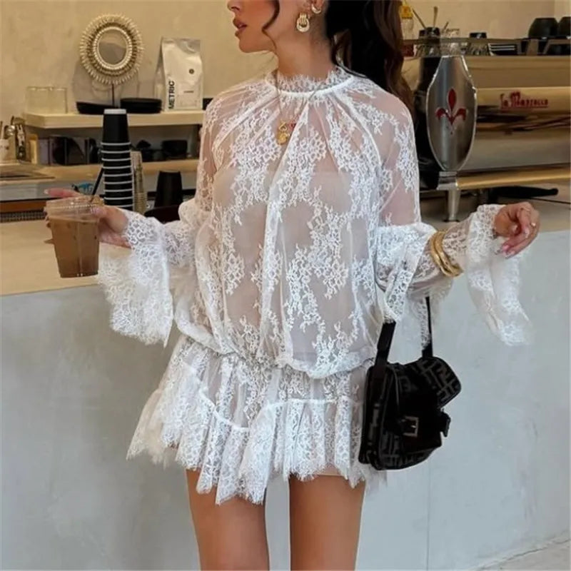Niki Lace Sheer Dress