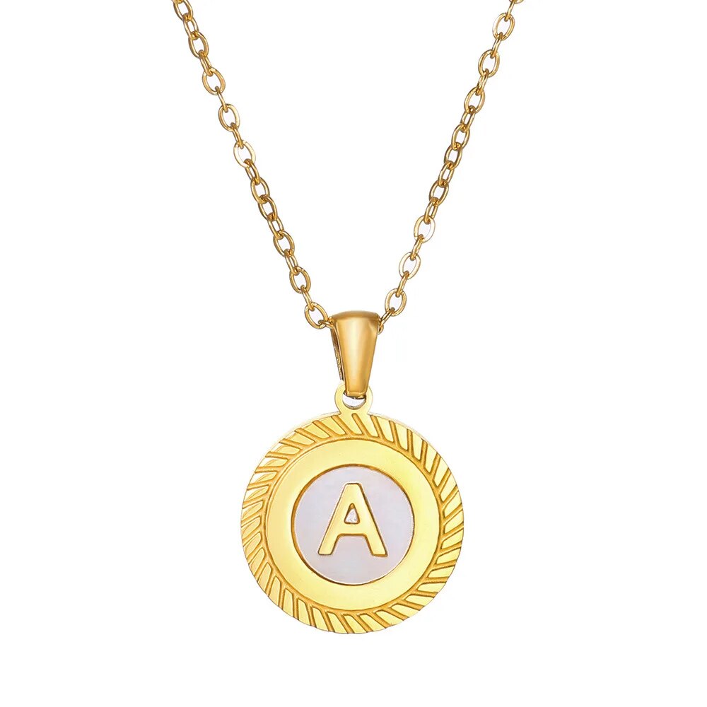 Round Mini Initial Necklace