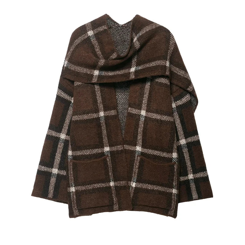 Delphine Plaid Sweater Coat