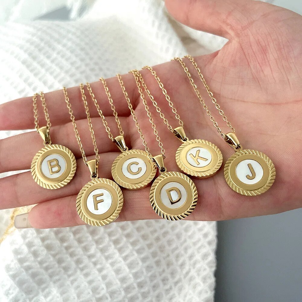Round Mini Initial Necklace
