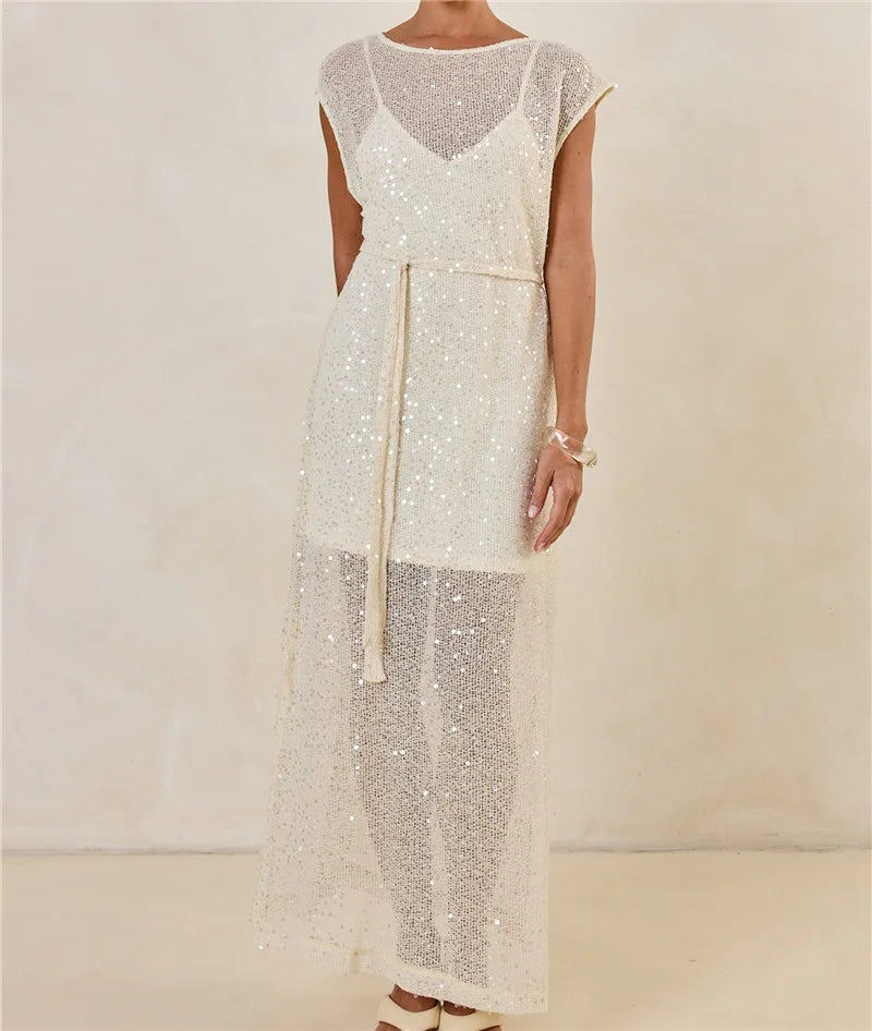 KK Sequined Sheer Dress