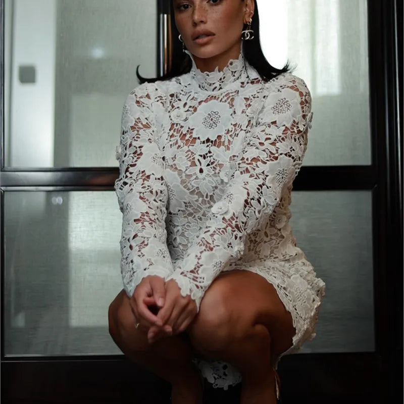 Lily White Lace Party Dress