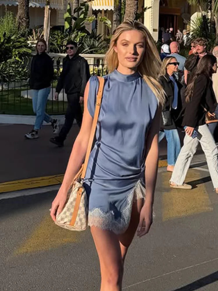 Bleue Satin Dress