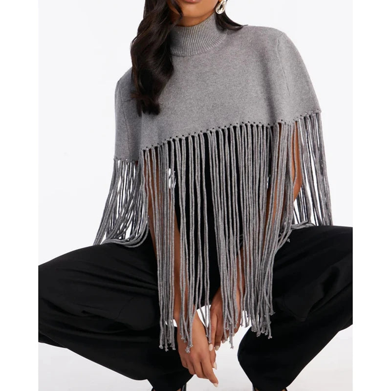 Celia Cap Fringe Sweater