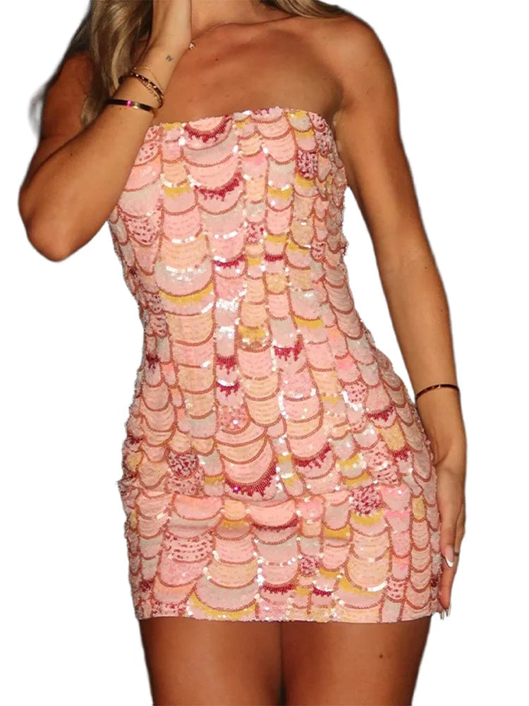 Blush Sequined Dress