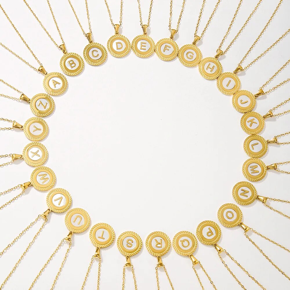 Round Mini Initial Necklace