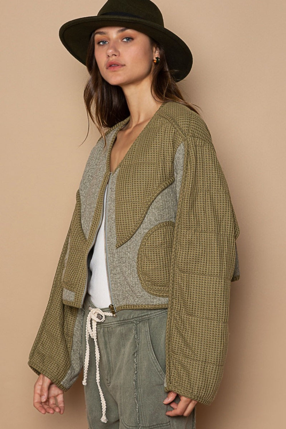 Olive Cropped Jacket