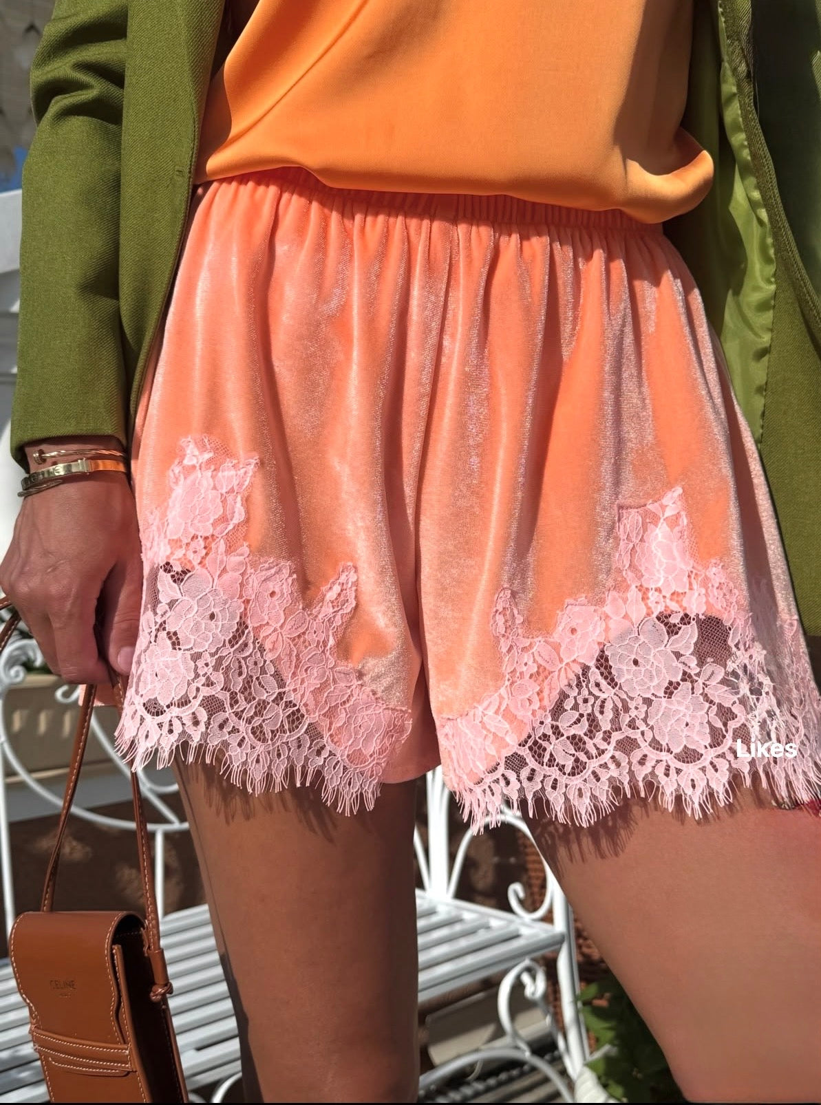Melon Soft Lace Shorts