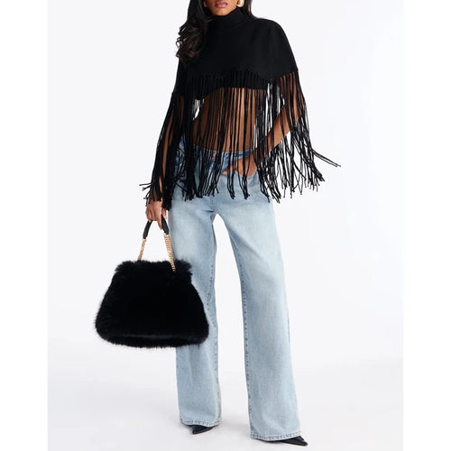 Celia Cap Fringe Sweater