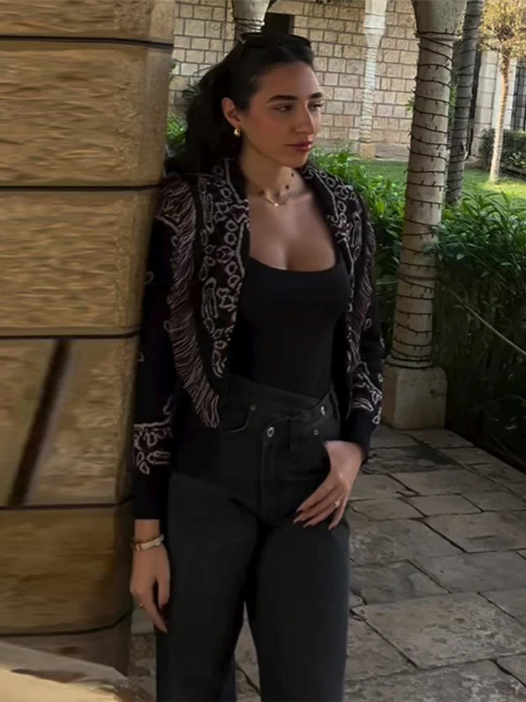 Bandana Cropped Cardigan