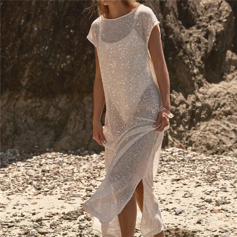 KK Sequined Sheer Dress