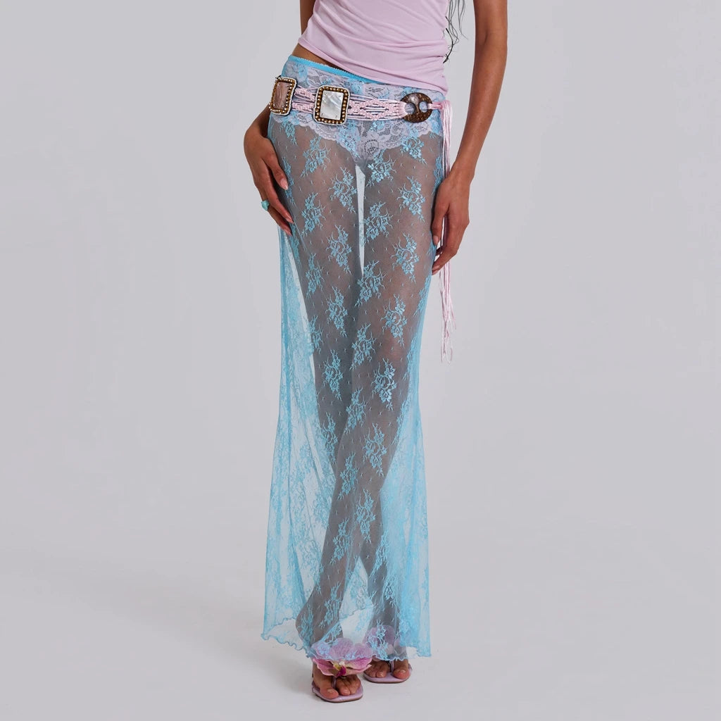 Bleue Lace Sheer Skirt