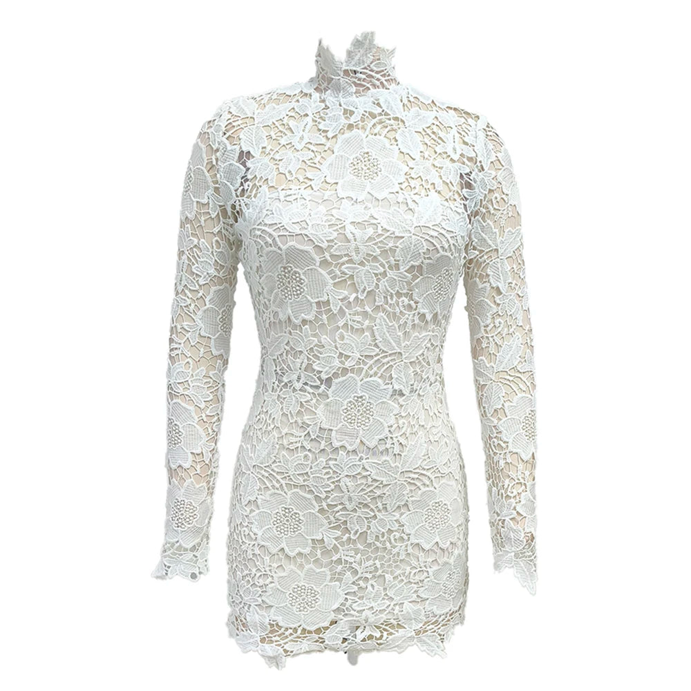 Lily White Lace Party Dress