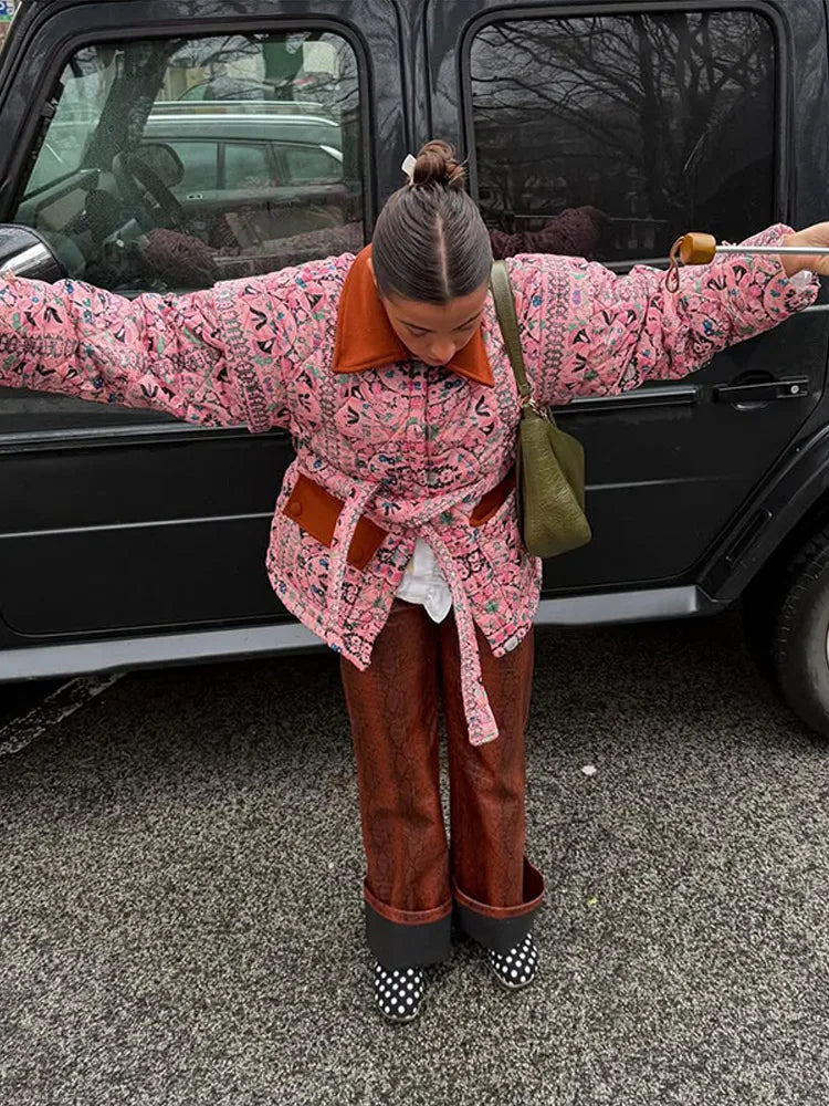 Pink Paisley Bomber Jacket