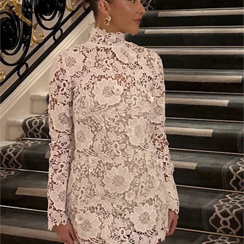 Lily White Lace Party Dress