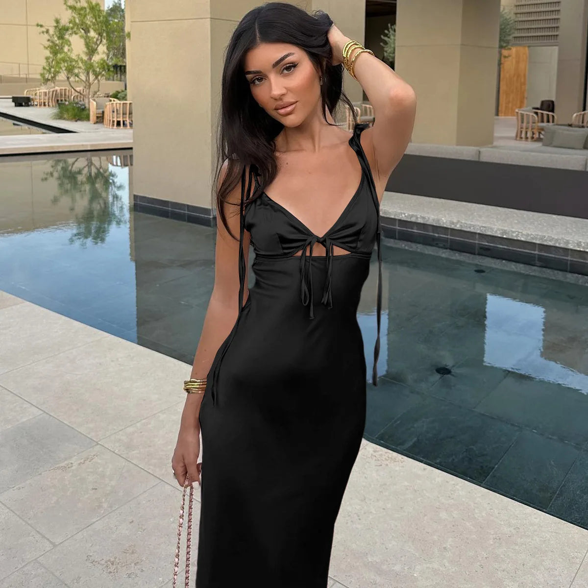 Largo Satin Dress