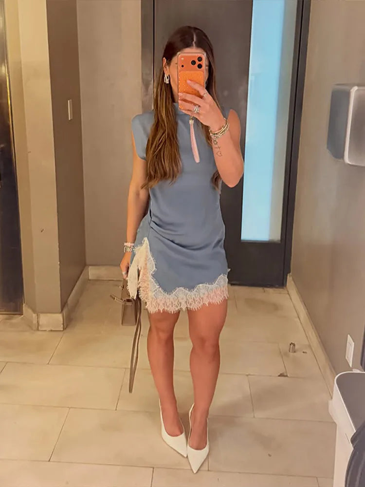 Bleue Satin Dress