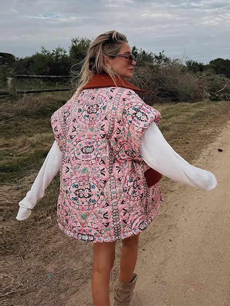 Pink Paisley Bomber Jacket