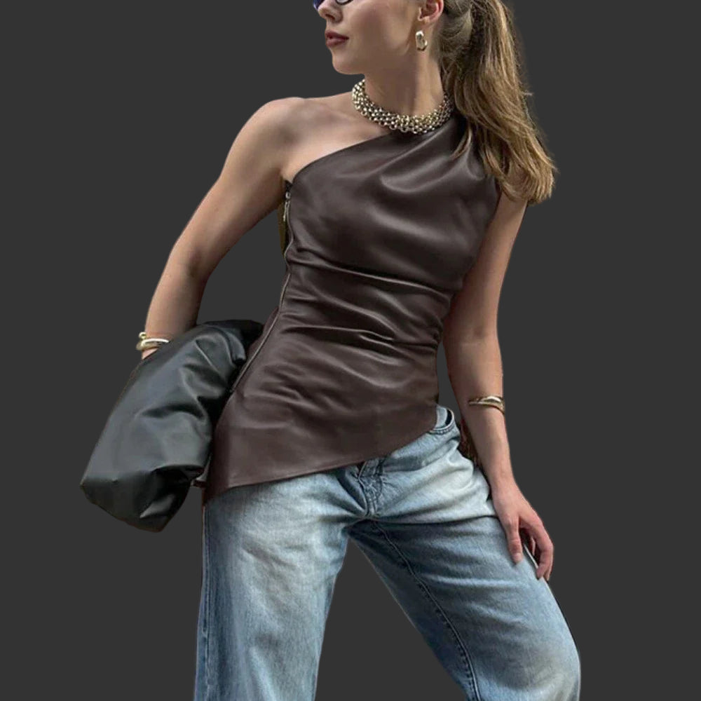 Devon Faux Leather Top