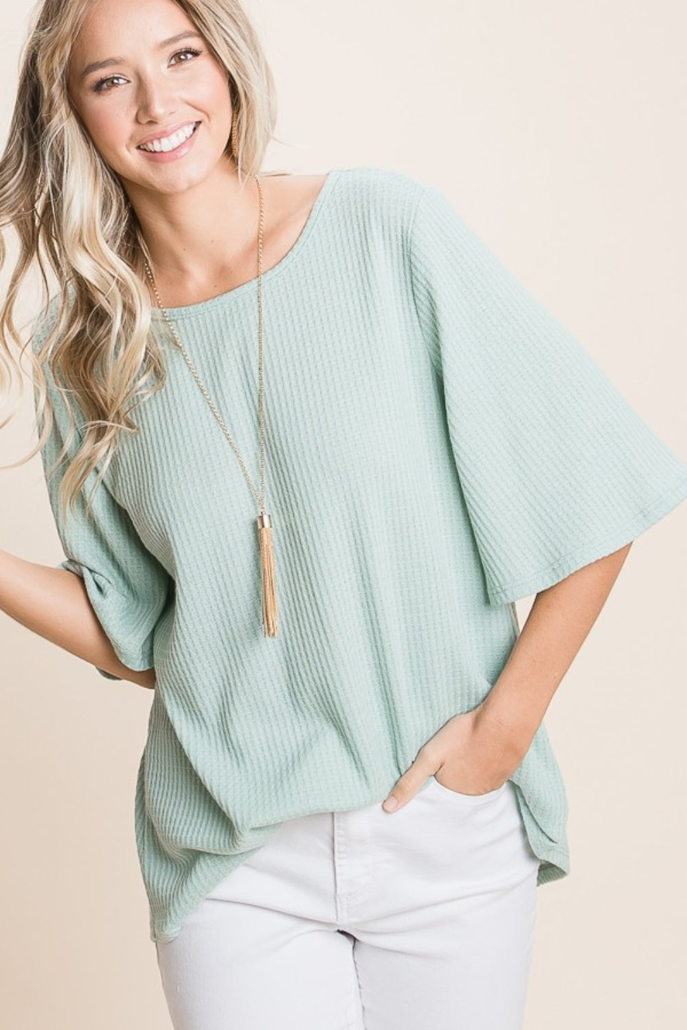 Crissa Waffle Knit T-Shirt